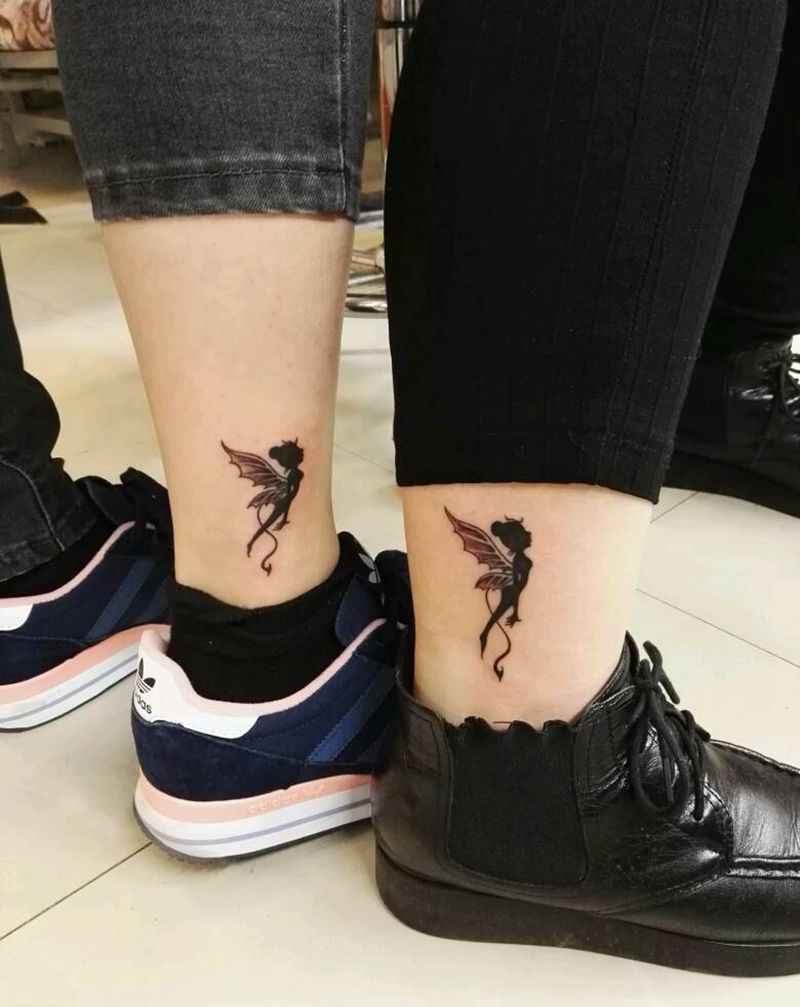 精灵！纹身图片_腿部脚部清新原创成品纹身图案