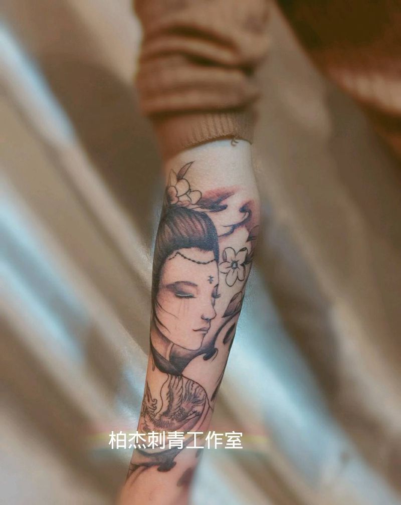 艺伎纹身图片