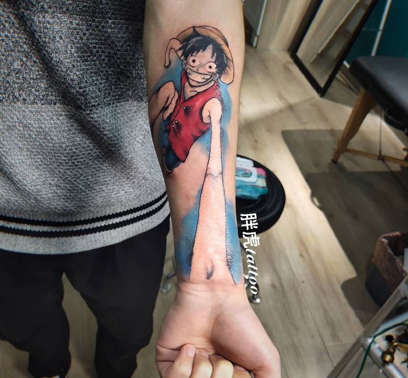 【路飞】纹身图片_手臂纹身图案