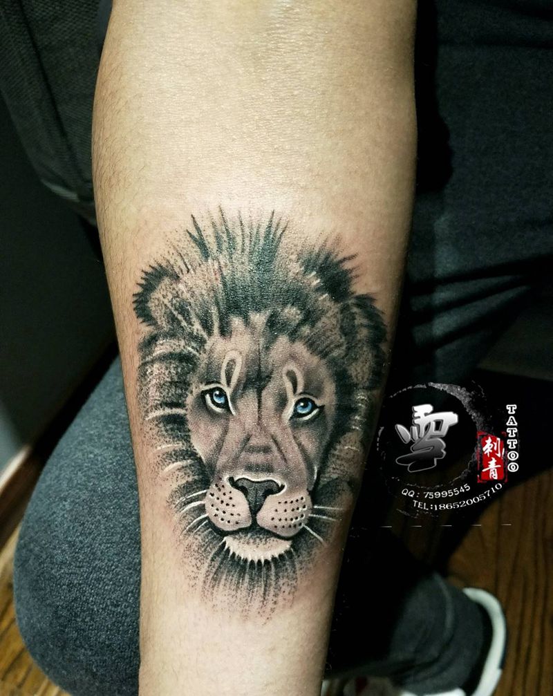 狮子头纹身图片