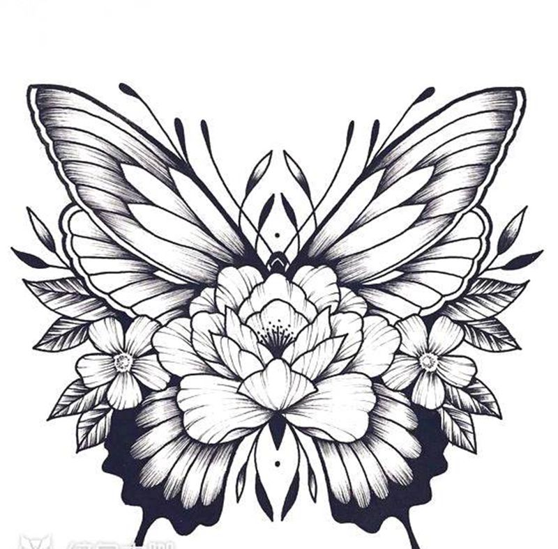 蝴蝶飞纹身图片