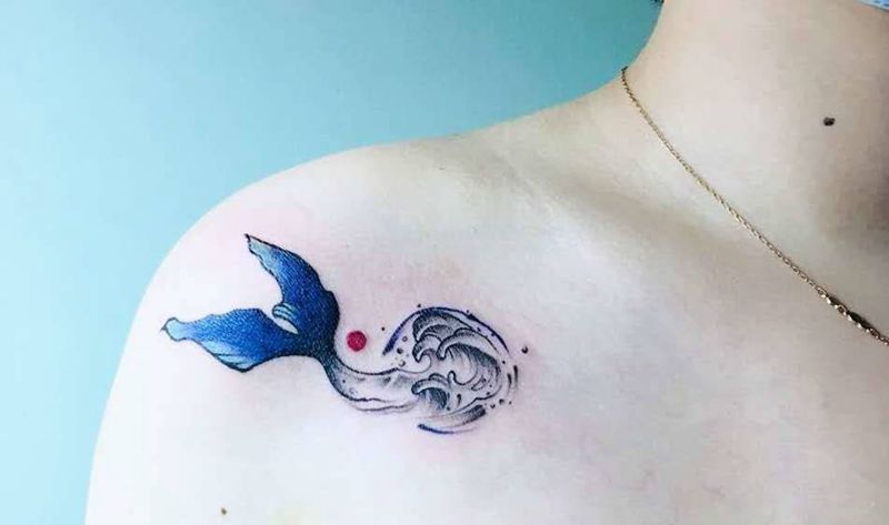 fishtail纹身图片_水彩纹身图案