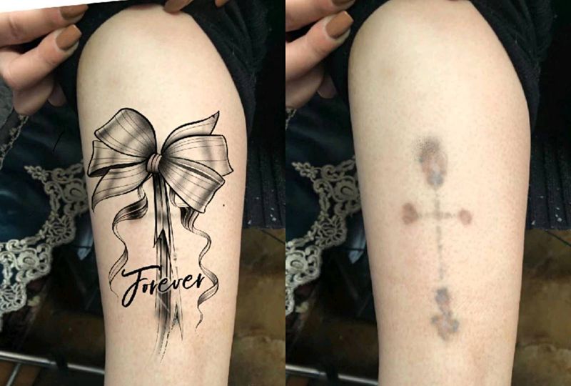 遮盖纹身图片_腿部纹身图案