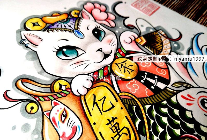 本人作品和抄袭对比纹身图片_New School纹身图案