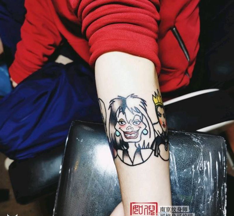 迪士尼恶人old school纹身图片_Old School纹身图案