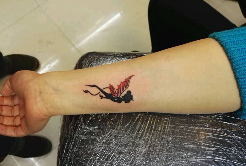 小精灵纹身图片_手臂清新人物宗教原创成品纹身图案