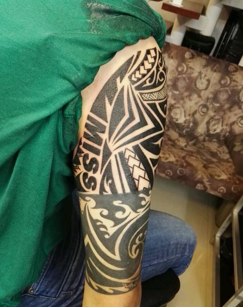 图腾纹身图片_手臂传统图腾原创成品纹身图案