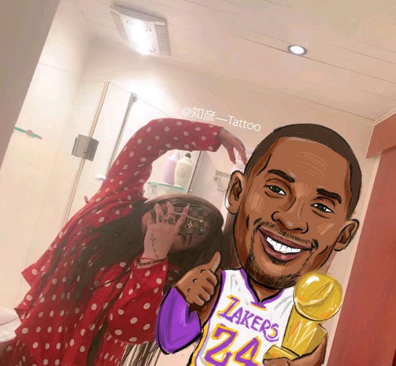 致敬科比纹身图片_欧美写实纹身图案