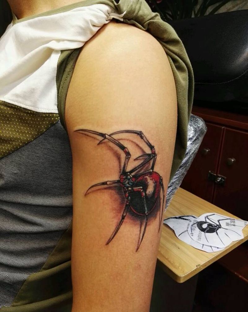 蜘蛛纹身图片_手臂传统动物原创成品纹身图案