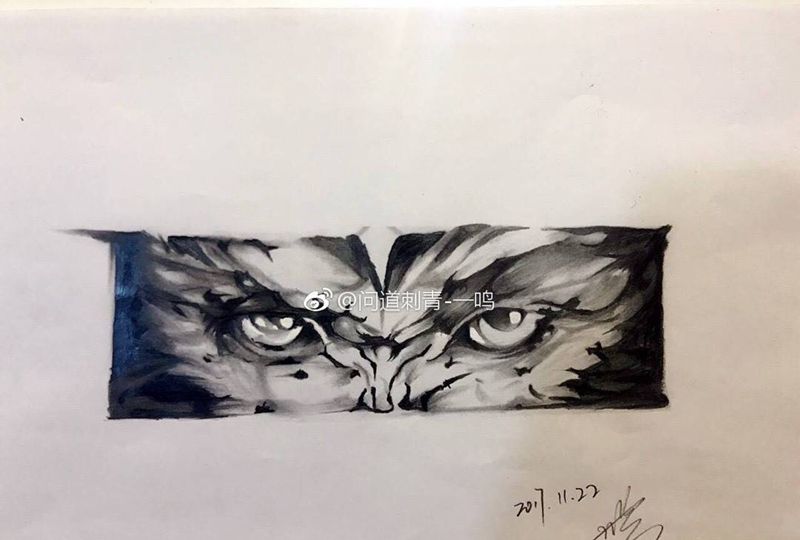 悟纹身图片_手稿颈部传统人物鬼神纹身图案