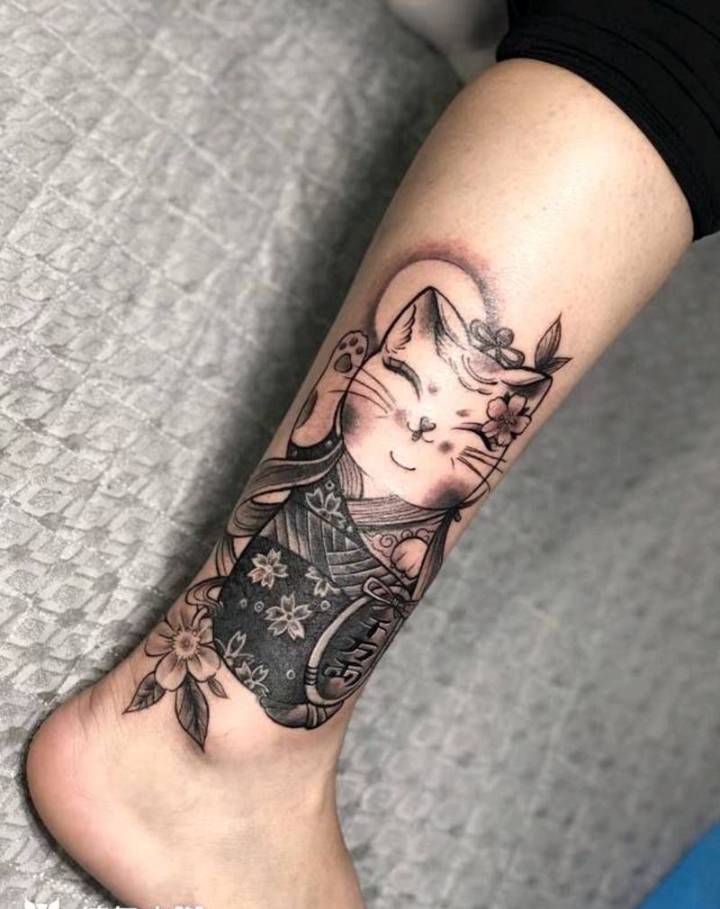 遮盖 脚踝纹身纹身图片_腿部纹身图案