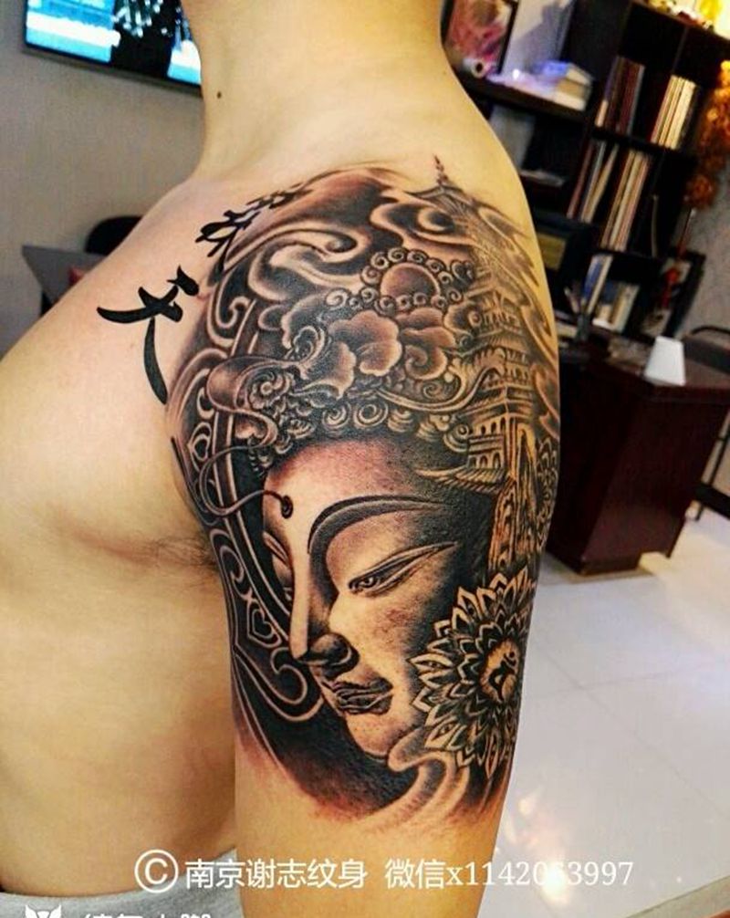 佛纹身图片_手臂传统宗教原创成品纹身图案