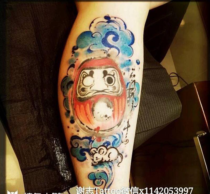 旧纹身添加纹身图片_腿部传统动物原创成品纹身图案