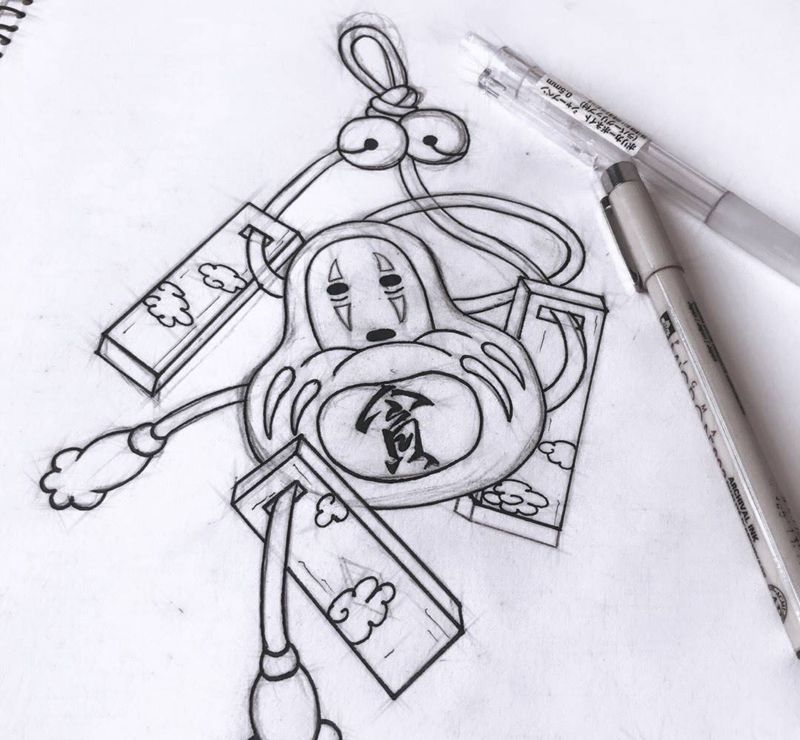 贪得无厌-（贪）纹身图片_手稿传统日式纹身图案