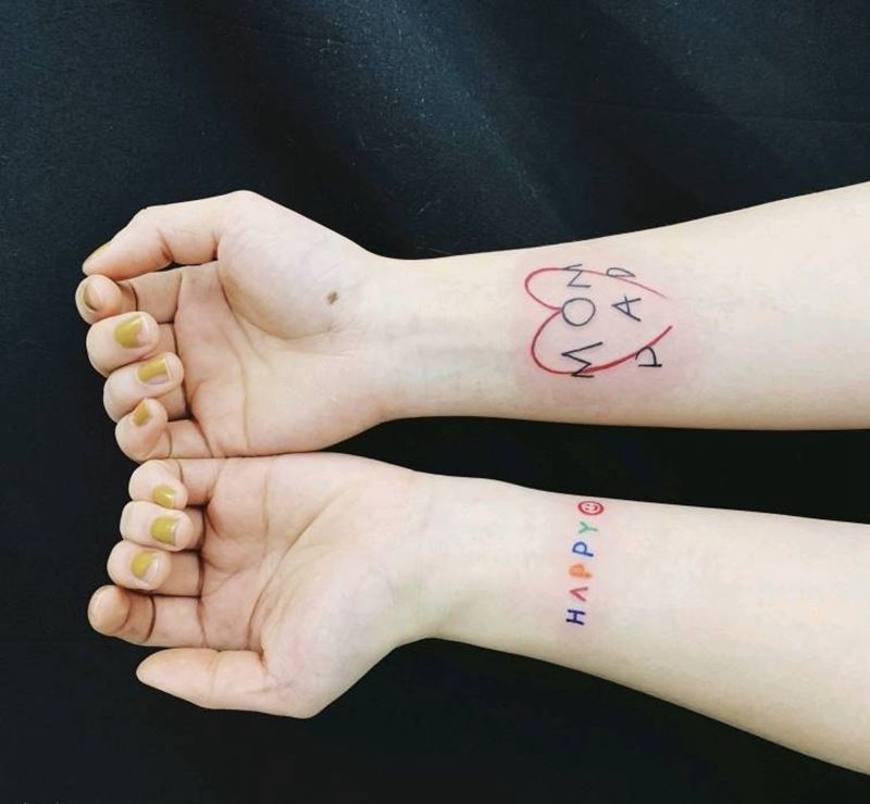 小清新彩色纹身图片