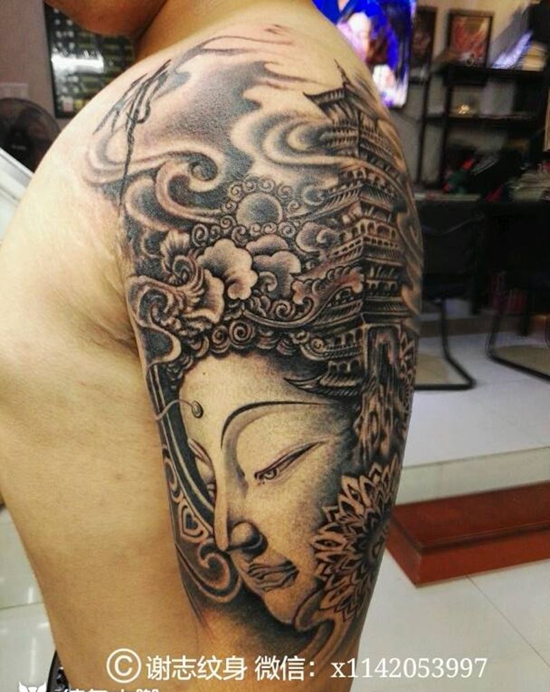 佛纹身图片_手臂传统宗教原创成品纹身图案