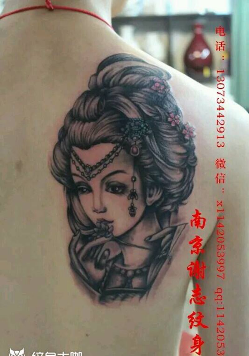 艺妓纹身图片