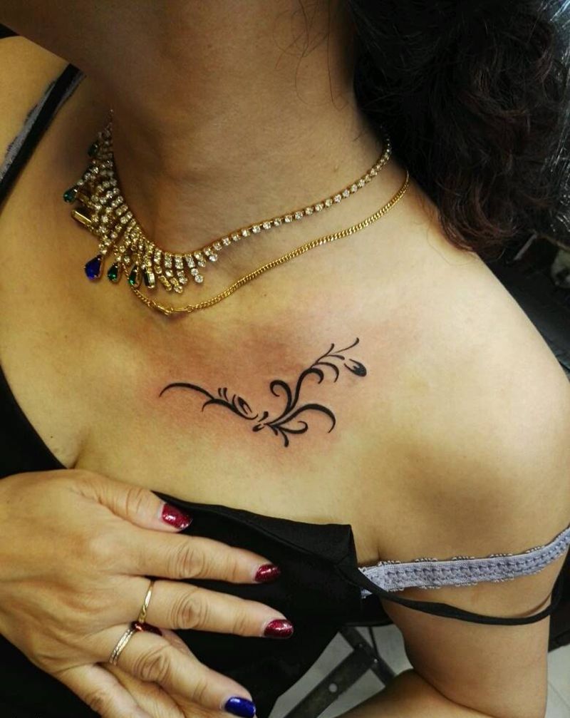 小清新纹身图片_胸部清新原创成品纹身图案