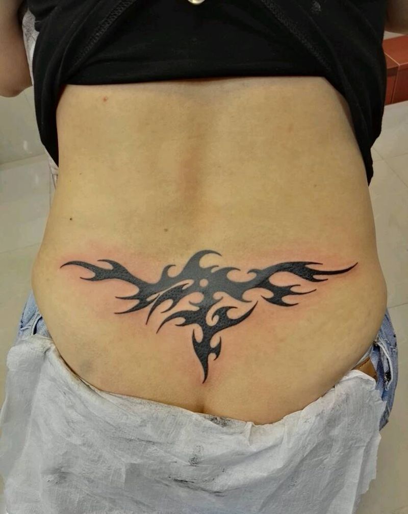 图腾纹身图片_腰部传统图腾原创成品纹身图案