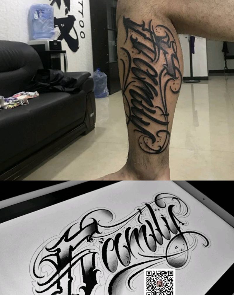 花体字 family纹身图片_花体字纹身图案