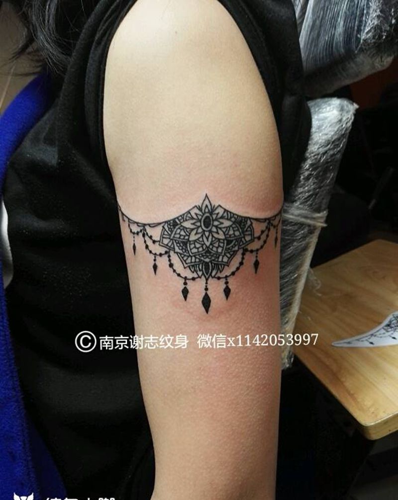 蕾丝纹身图片_手臂清新原创成品纹身图案