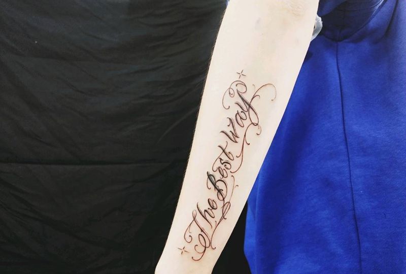 原创小花体纹身图片_花体字纹身图案