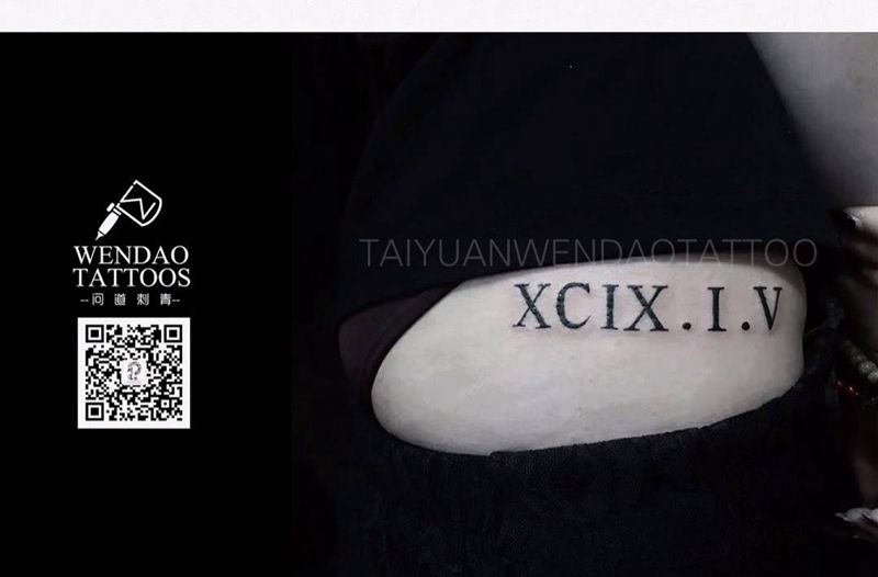 小清新纹身图片_臀部英文小清新纹身图案