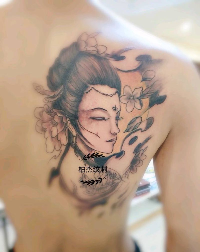 艺伎纹身图片
