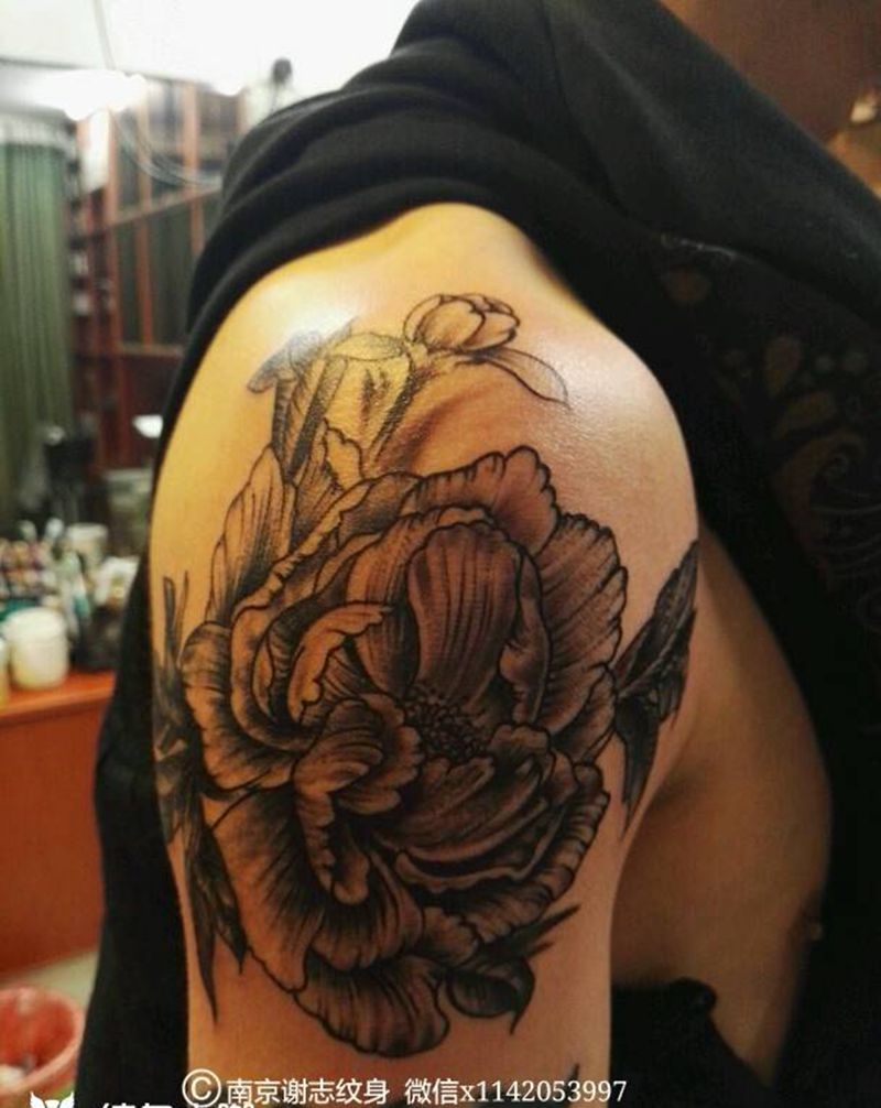 牡丹纹身图片