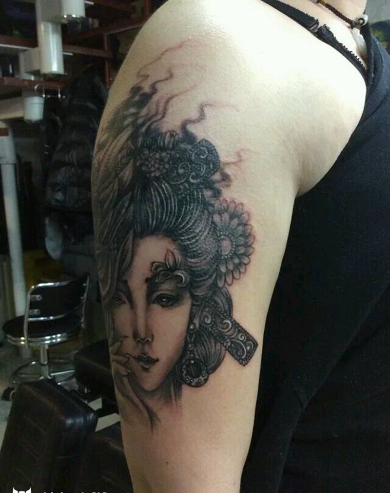 旧纹身遮盖纹身图片_手臂传统宗教原创成品纹身图案