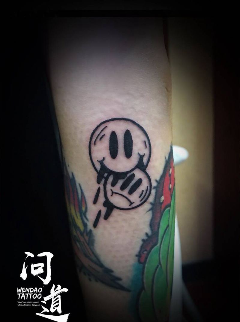 school拼接花臂纹身图片_手臂New SchoolOld School纹身图案