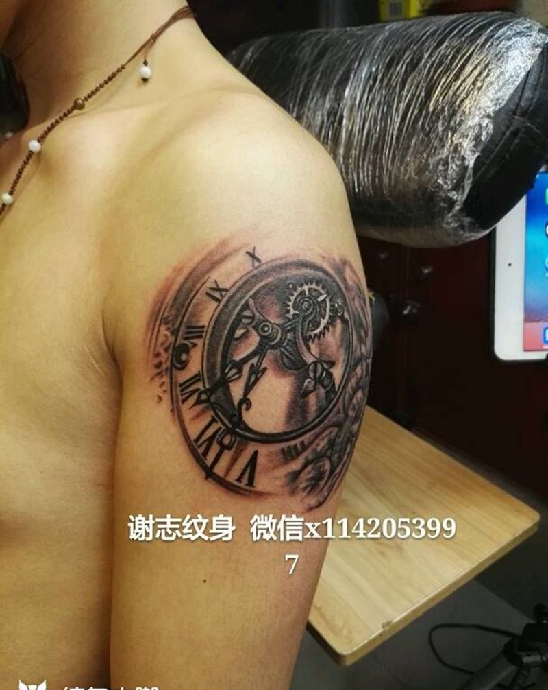机械表纹身图片