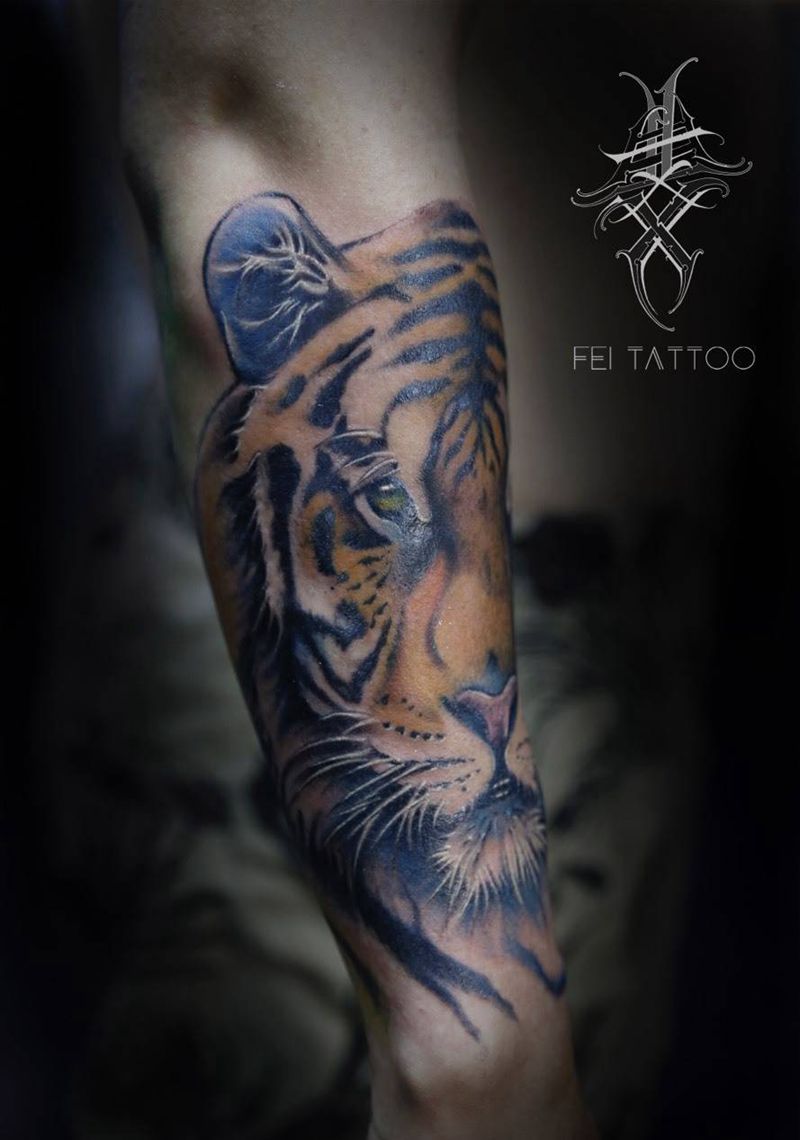 虎纹身图片