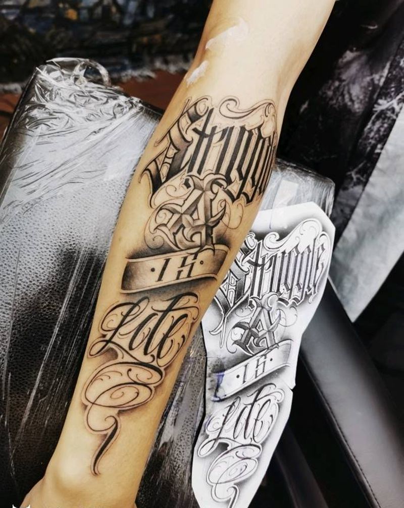 原创奇卡诺纹身图片_花体字纹身图案