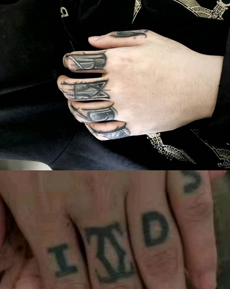 遮盖手指纹身图片_手部纹身图案