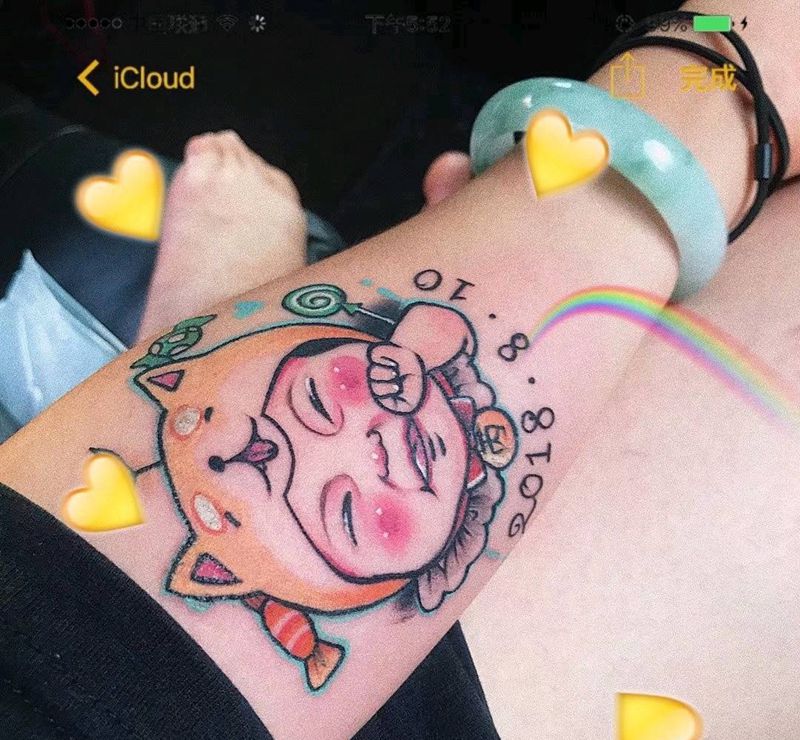 卡通肖像纹身图片_New School纹身图案