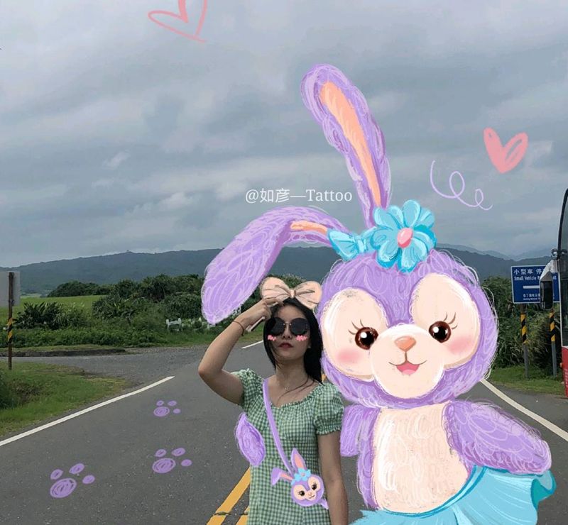 星黛露手绘纹身图片_New School纹身图案