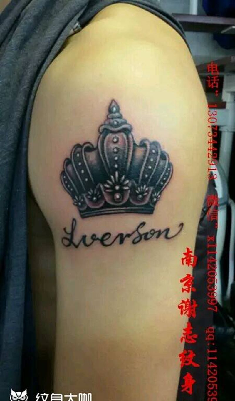 皇冠纹身图片_颈部清新原创成品纹身图案