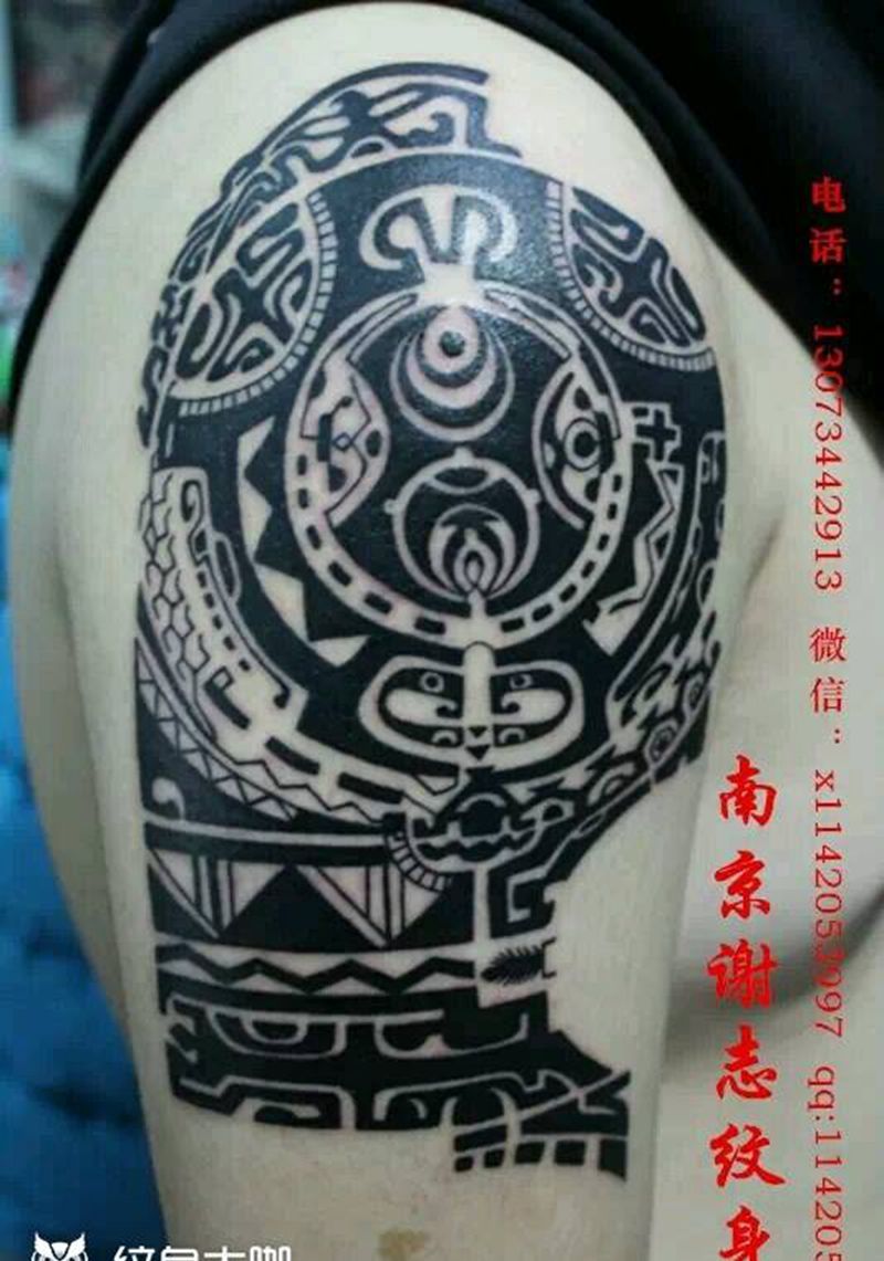 图腾纹身图片_手臂传统图腾原创成品纹身图案