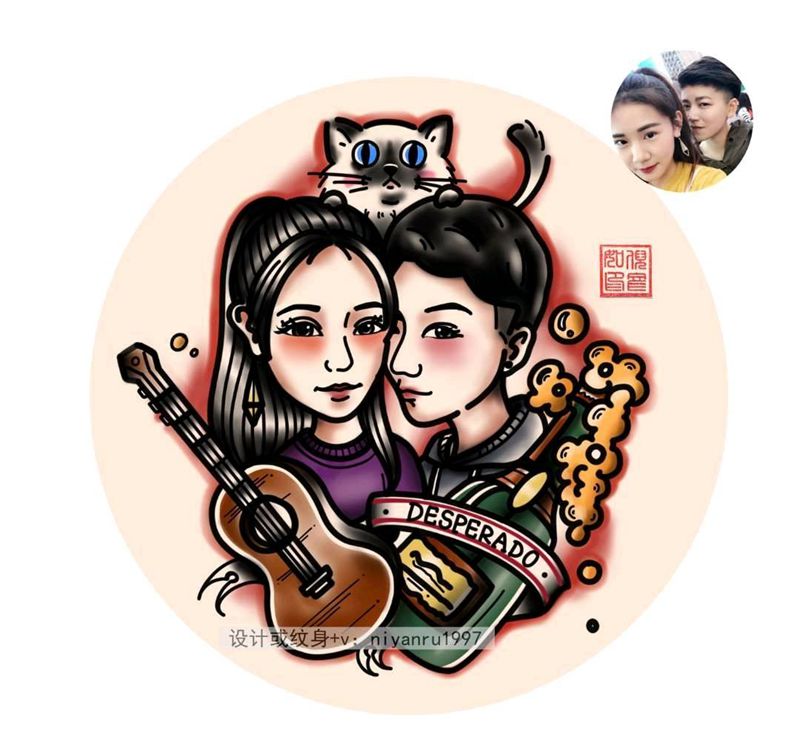 school人像纹身图片