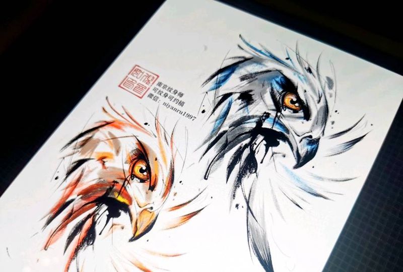 水墨风格遮盖纹身图片_手臂水墨纹身图案