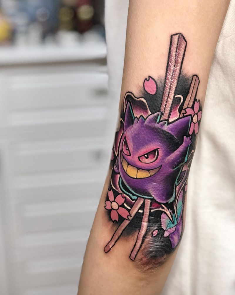 宠物小精灵遮盖疤痕l纹身图片_手臂New School卡通纹身图案