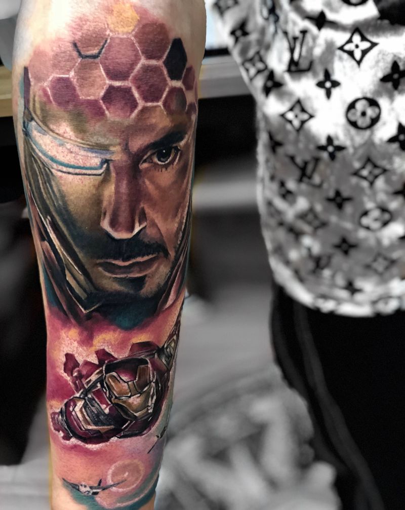 关于钢铁的故事纹身图片_欧美写实纹身图案