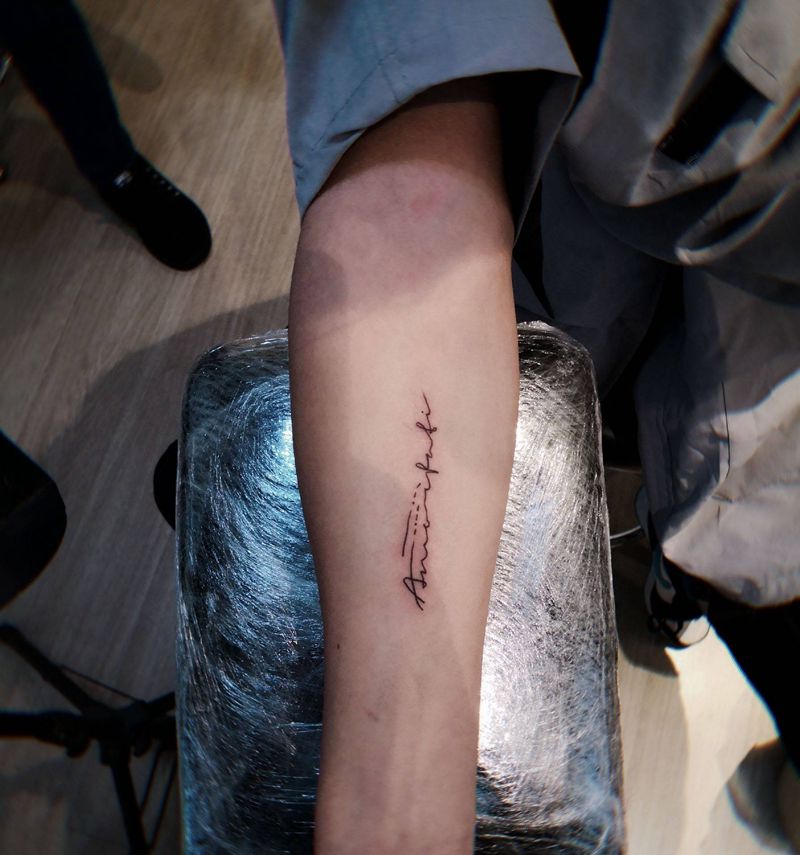 清新英文小图纹身图片_手臂英文简单小图纹身图案