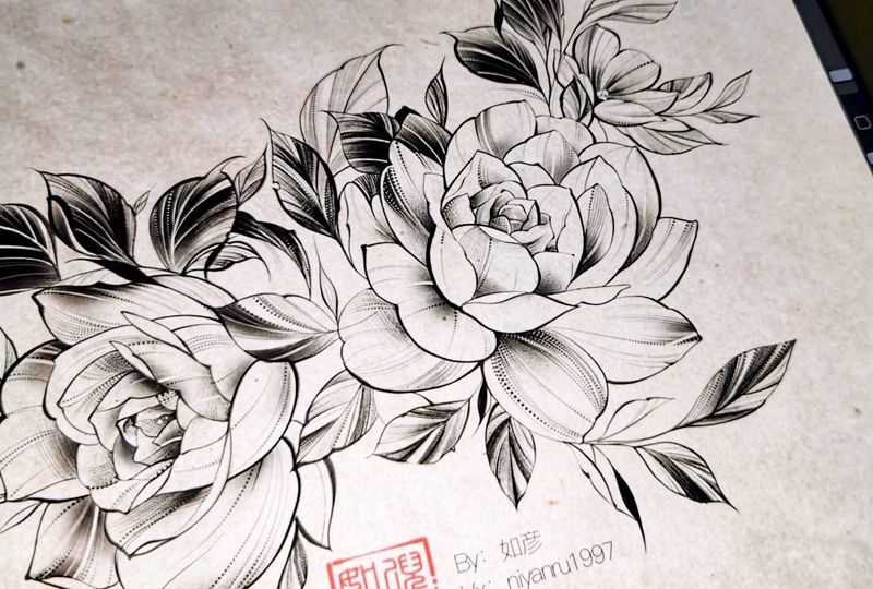 遮盖设计稿纹身图片_腰部纹身图案