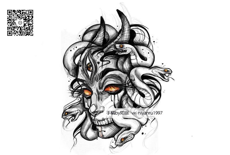 17号上身设计稿纹身图片_欧美写实纹身图案