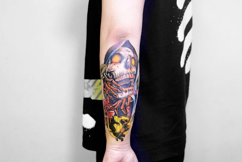 new school死神纹身图片_New School纹身图案