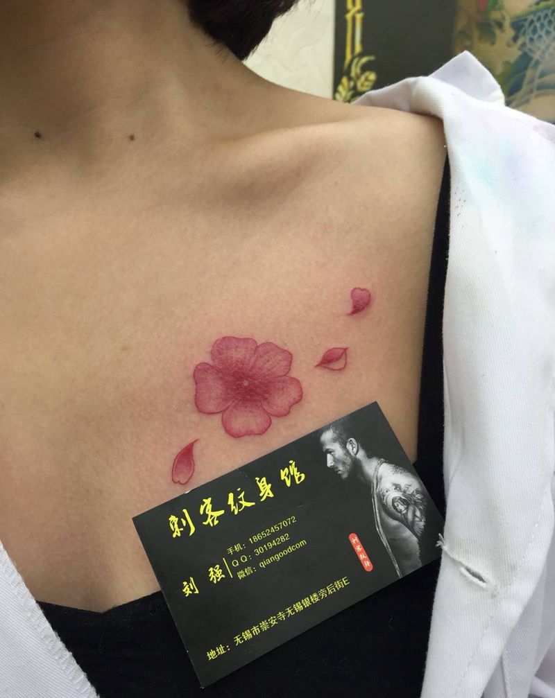 樱花盛开纹身图片