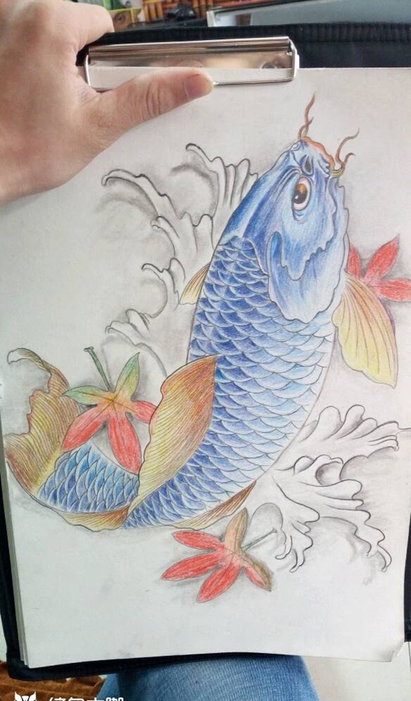 鲤鱼纹身图片