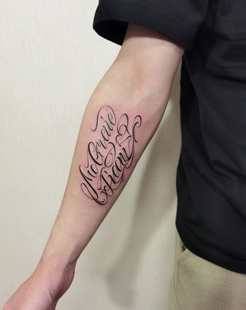 花体字纹身图片_花体字纹身图案